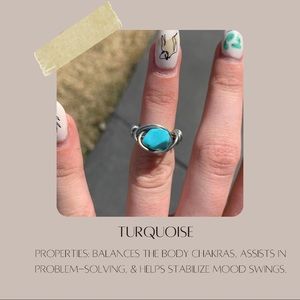 Turquoise crystal ring